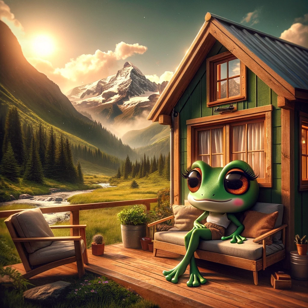 Frog Living In The Mountains In A Tiny Home